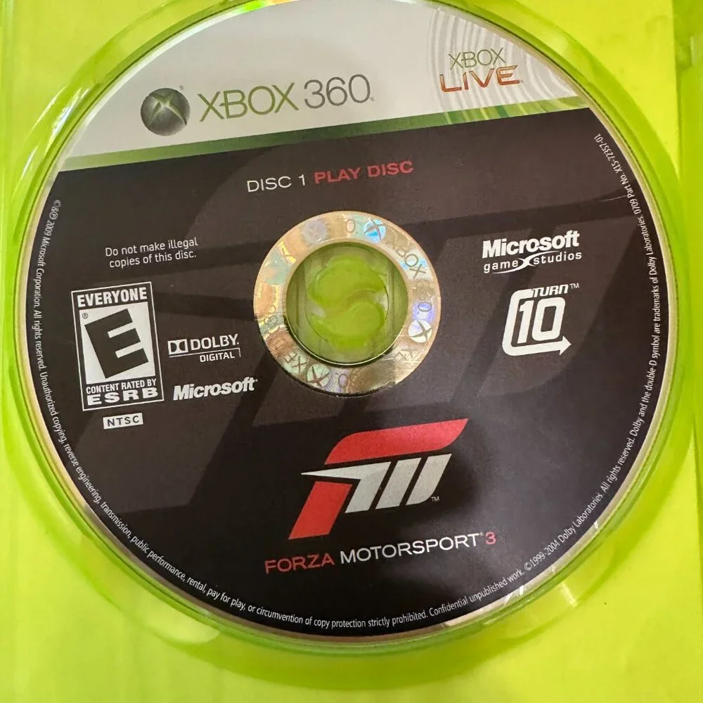 Forza Motorsport 3 (Microsoft Xbox 360, 2009) No Manual